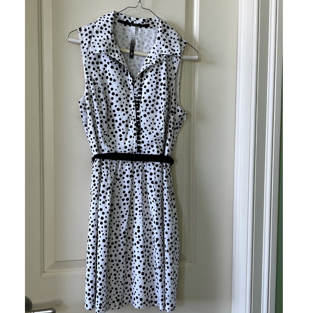 Kensie White Dress with Polka Dots